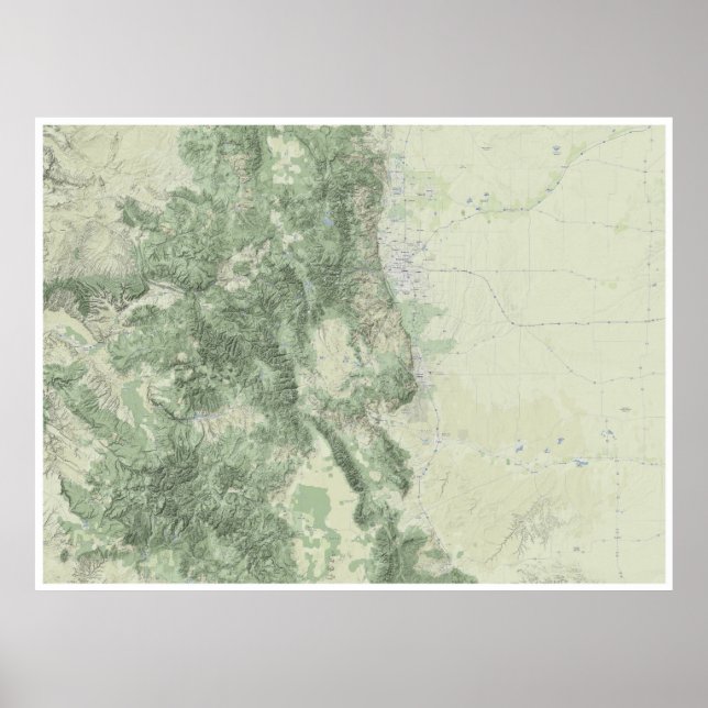 Póster Map of Colorado (Frente)