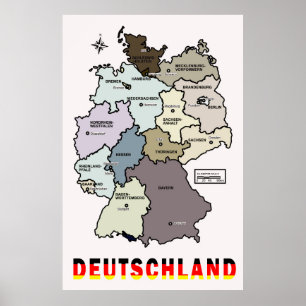 Póster MAP of DEUTSCHLAND