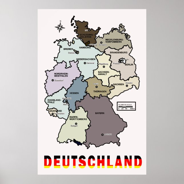 Póster MAP of DEUTSCHLAND (Frente)
