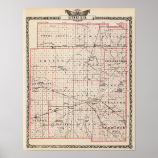 Póster Map of Edgar County