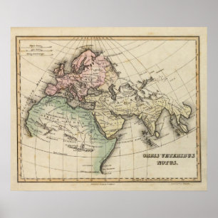 Póster map of Europe, Northern Africa and Southeast Asia