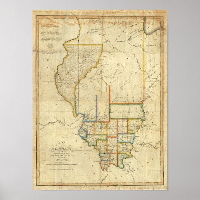 Póster Map of Illinois 3 (Frente)