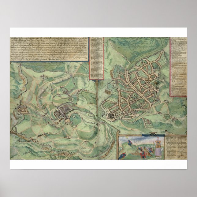 Póster Map of Jerusalem, from 'Civitates Orbis Terrarum' (Frente)