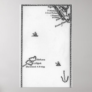Póster Map of Lilliput and Blefuscu