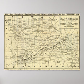Póster Map of Missouri 2