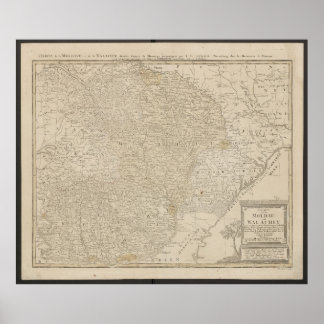Póster Map of Moldavia and Wallachia from 1785