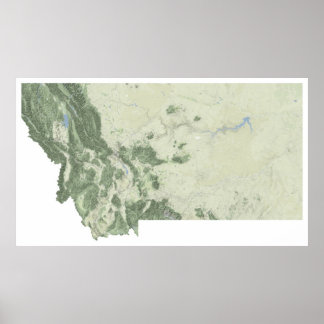 Póster Map of Montana