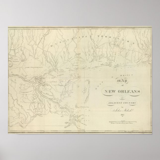 Póster Map of New Orleans (Frente)