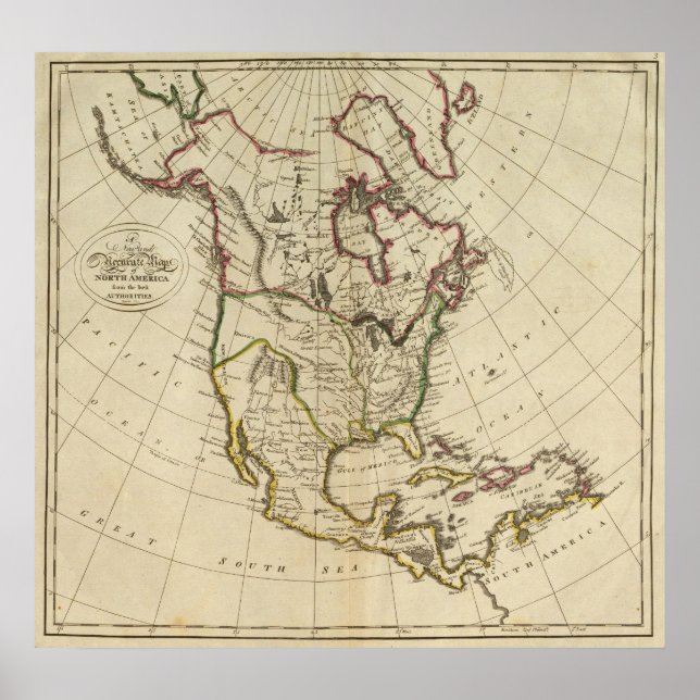 Póster Map of North America 3 (Frente)