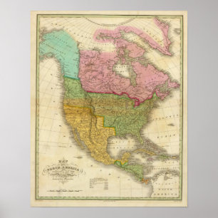 Póster Map of North America 3