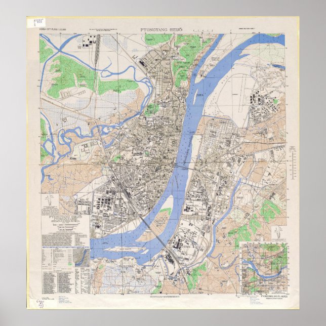Póster Map of North Korean City of Pyongyang in 1946 (Frente)