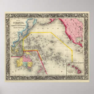 Póster Map Of Oceanica