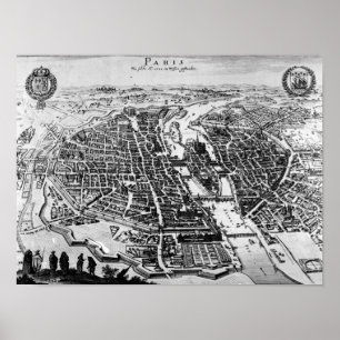 Póster Map of Paris, 1620