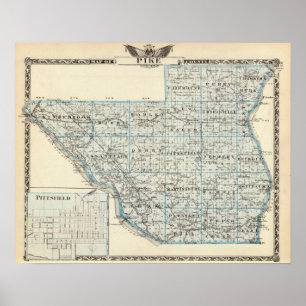 Póster Map of Pike County and Pittsfield