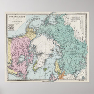 Póster Map of Polar Seas