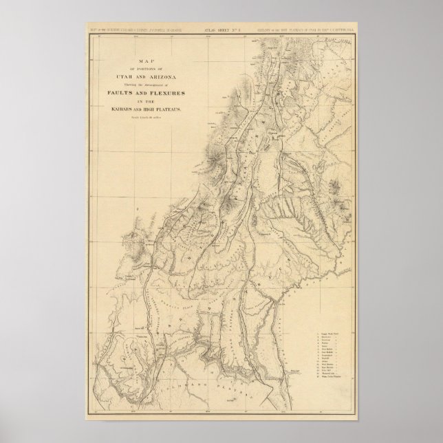 Póster Map of portions of Utah (Frente)