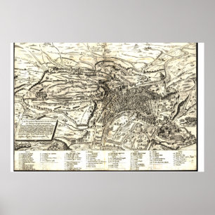 Póster Map of Rome during the Renaissance