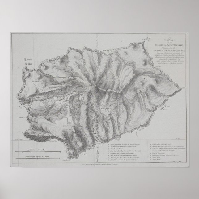 Póster Map of Saint Helena Island (Frente)