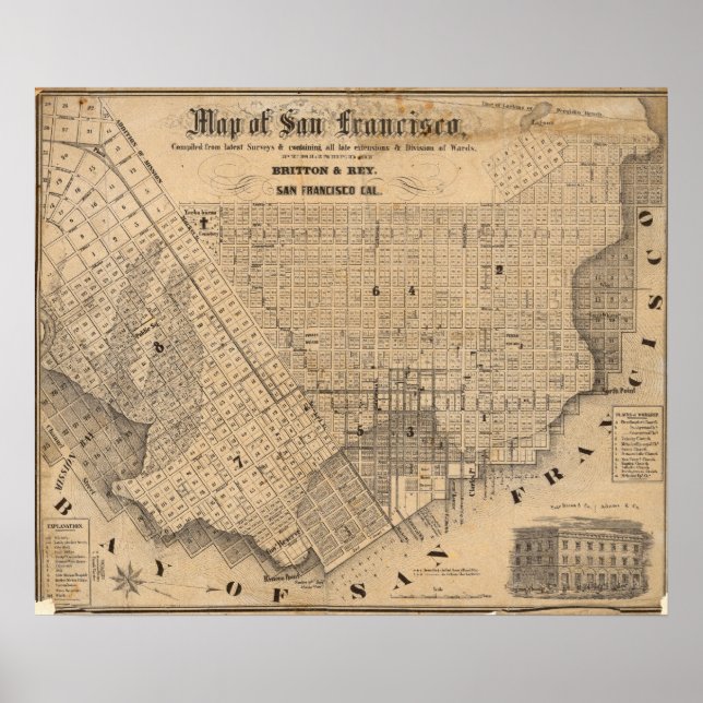 Póster Map of San Francisco (Frente)
