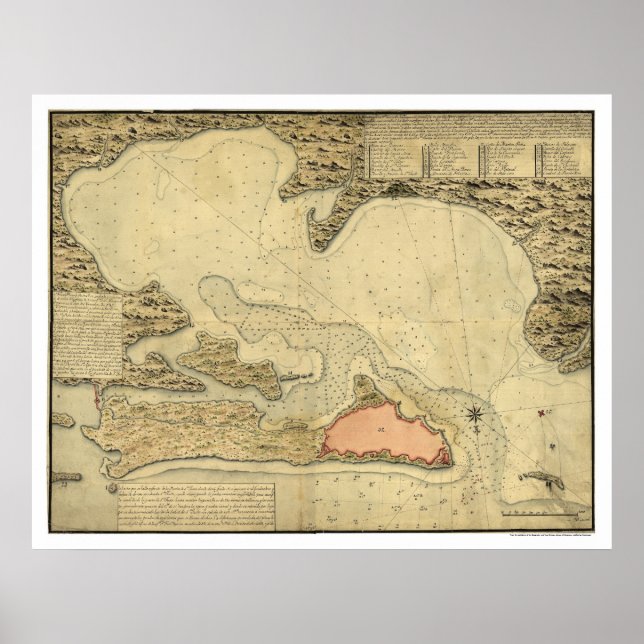 Póster Map of San Juan, Puerto Rico 1785 (Frente)