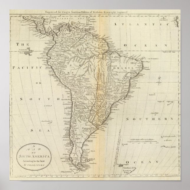 Póster Map of South America 2 (Frente)