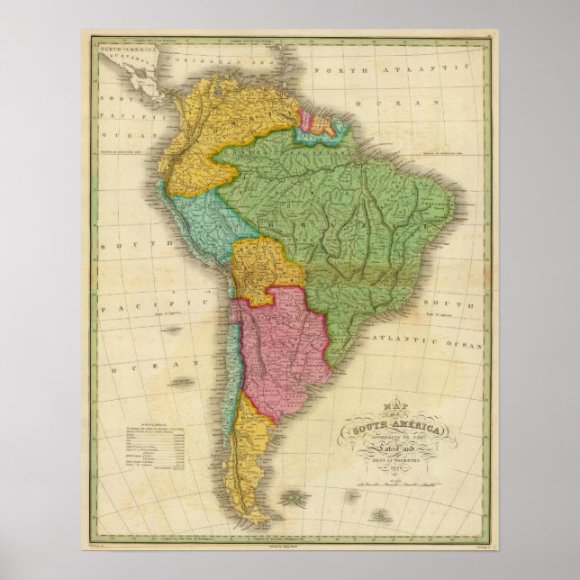 Póster Map of South America 4 (Frente)