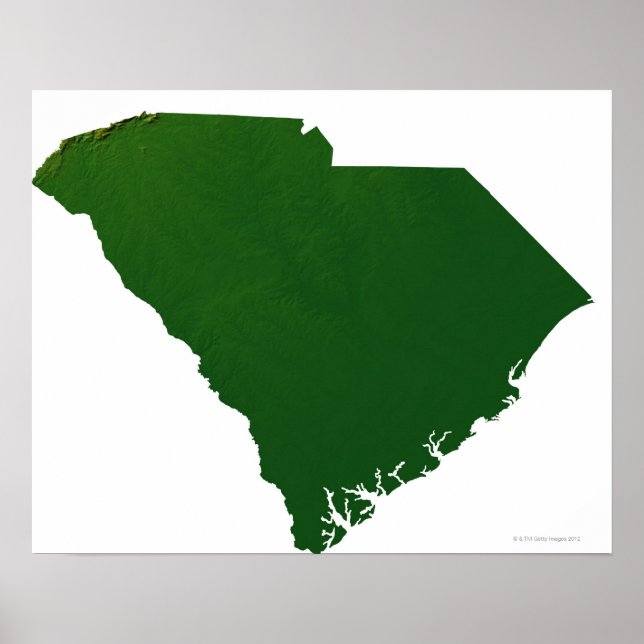 Póster Map of South Carolina (Frente)