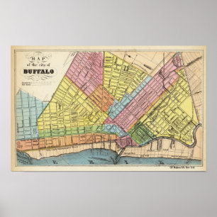 Póster Map of The City of Buffalo