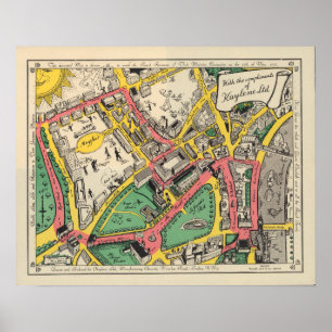 Póster Map of the Coronation Route, London, England