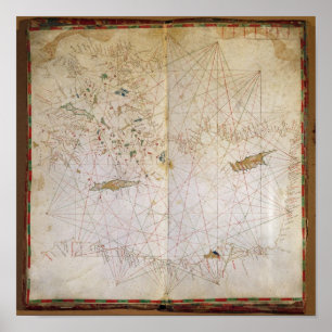Póster Map of the Eastern Mediterranean