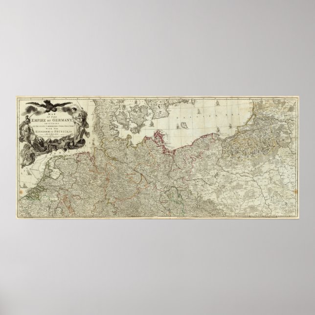 Póster Map of the Empire of Germany Northern section (Frente)