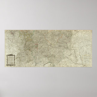 Póster Map of the Empire of Germany Southern section