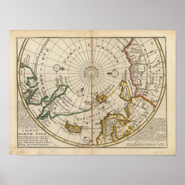 Póster Map of the North Pole and territories near it (Frente)