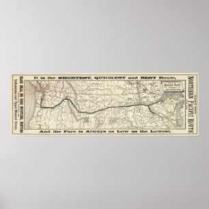 Póster Map of the Northern Pacific Railroad