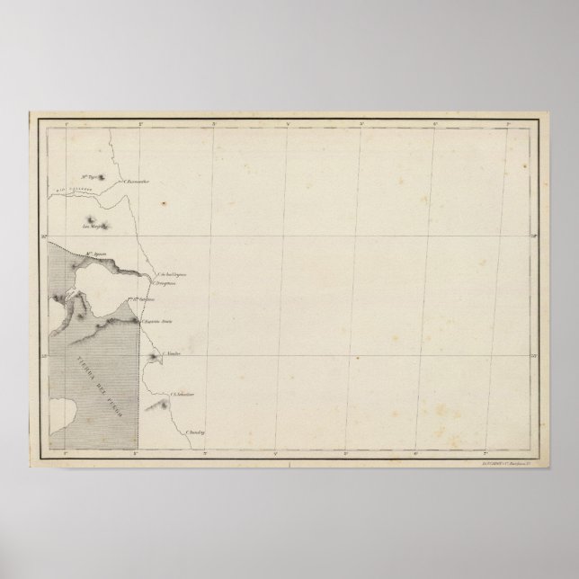 Póster Map of the Republic of Chile 13 (Frente)