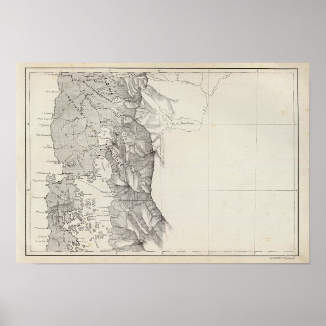 Póster Map of the Republic of Chile 8 (Frente)