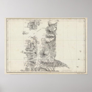 Póster Map of the Republic of Chile 9