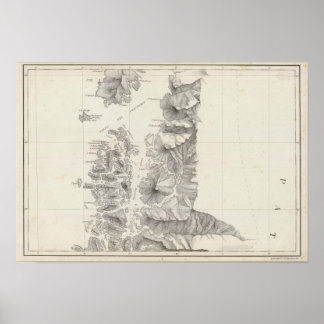Póster Map of the Republic of Chile 9