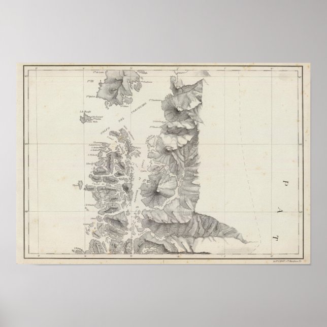 Póster Map of the Republic of Chile 9 (Frente)