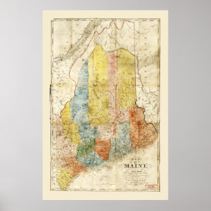 Póster Map of the State of Maine (1843)