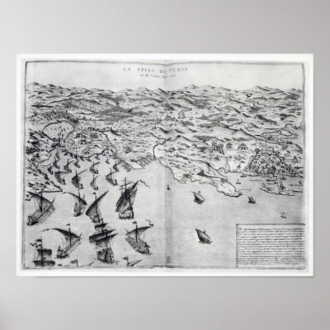 Póster Map of the Taking of Tunis (Frente)