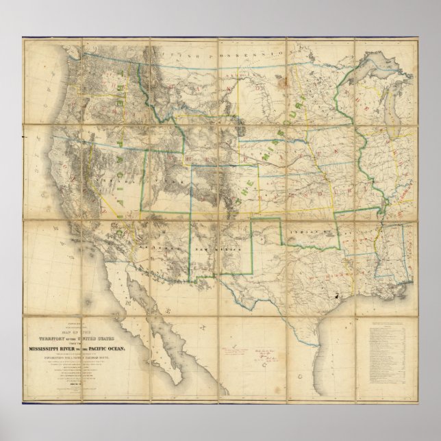 Póster Map Of The Territory Of The United States 2 (Frente)