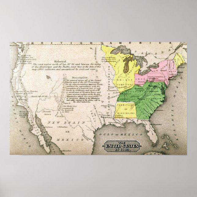 Póster Map of the United States (Frente)