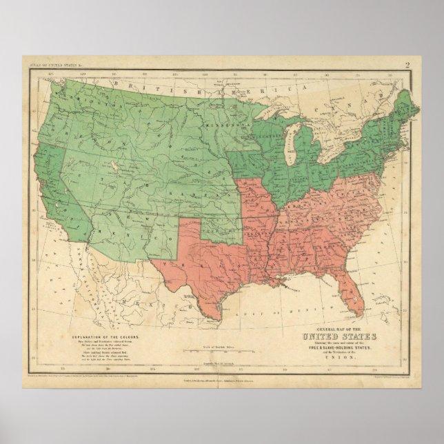 Póster Map of The United States 2 (Frente)