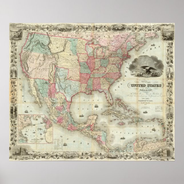 Póster Map Of The United States Of America (Frente)