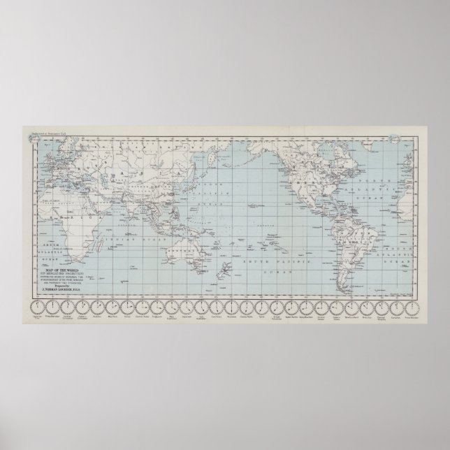 Póster Map of the World on Mercator's Projection (Frente)