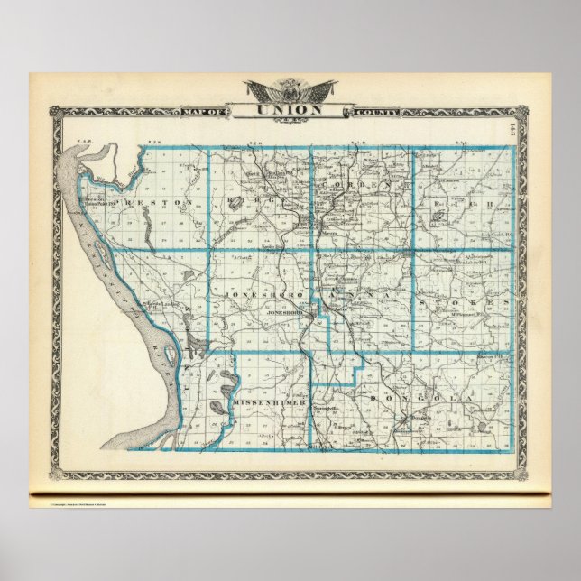 Póster Map of Union County (Frente)