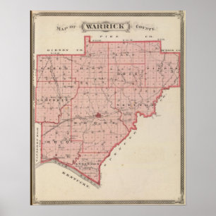 Póster Map of Warrick County