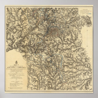 Póster Map V illustrating the Military Operations