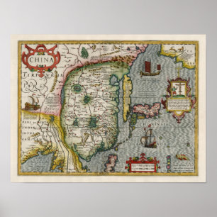 Póster Mapa 1633 de China
